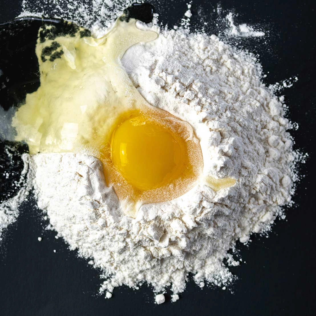 Cracked Egg in Flour